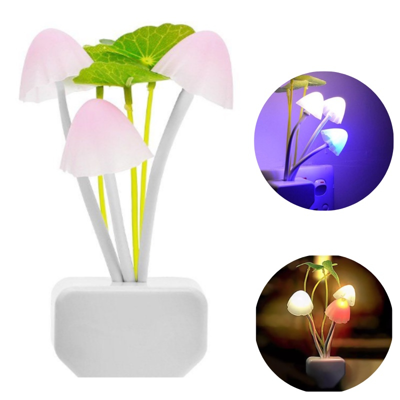 Đèn ngủ cảm ứng đổi màu hình nấm ngũ sắc - đèn ngủ cảm ứng 2in1