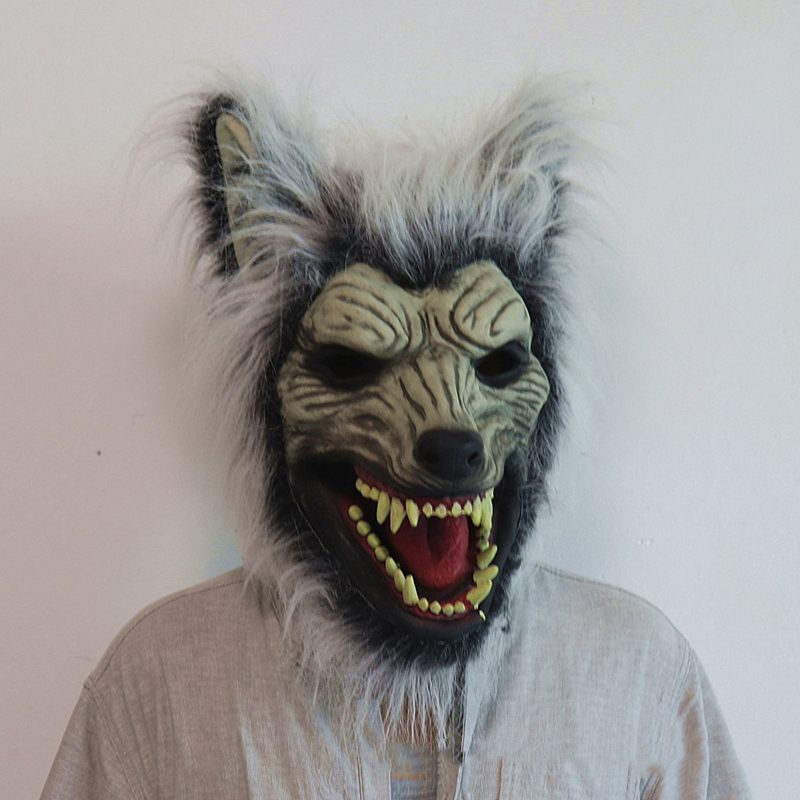Boyroom 2023 new Halloween Wolf Headwear, Flexible Latex Scary Facewear Party Prop for Cosplay Masquerade