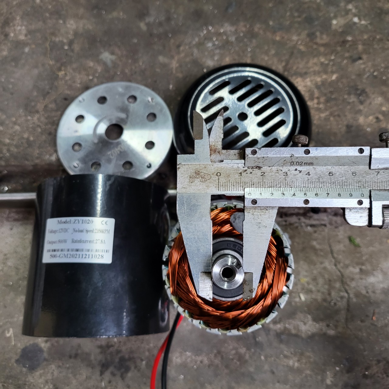 Motor DC 12v 500w có cánh làm mát motor