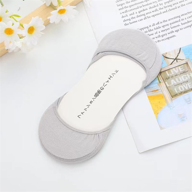 Eles thuyền tất cho nữ cotton giày cao gót vô hình tất silicon chống trơn trượt dẹt tất