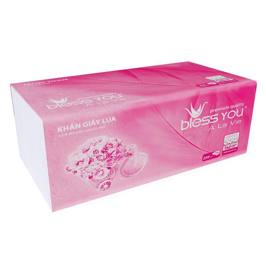 Khăn Giấy Lụa Bless You 2 Lớp Cao Cấp 250 Tờ