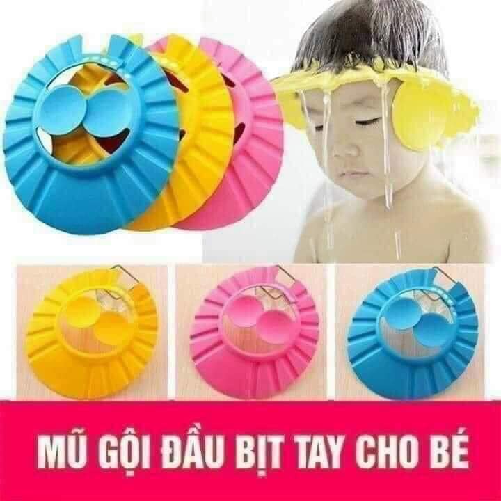 Mũ tắm chắn nước cho bé có bịt tai