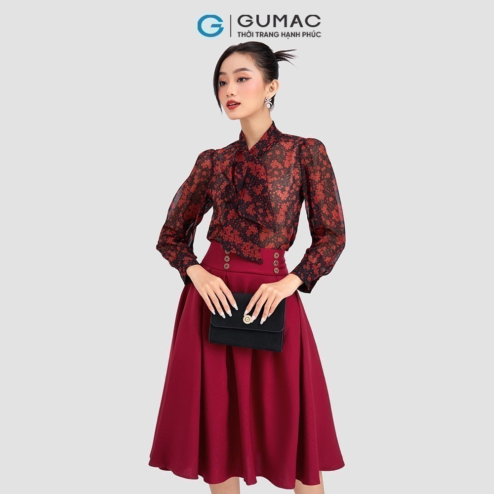 [25 - 29.4 |Voucher 8-12%] Áo kiểu thắt nơ GUMAC AD03066