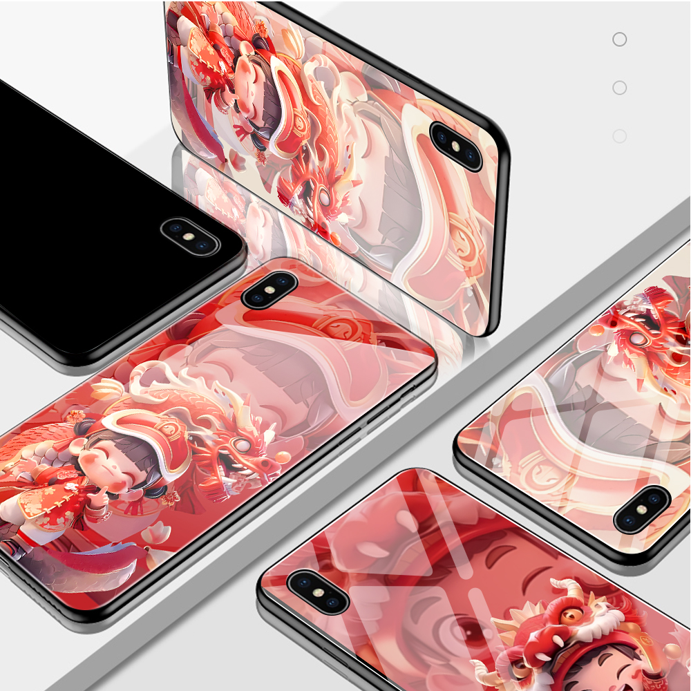 Jinsouwe Casing For Samsung Galaxy Note 10 Note 10 Lite Note 10 Plus Note 20 Note 20 Ultra Note 8 Note 9 Cartoon Dragon Baby Phone Case Shockproof Case Smooth Tempered Glass Protective Case