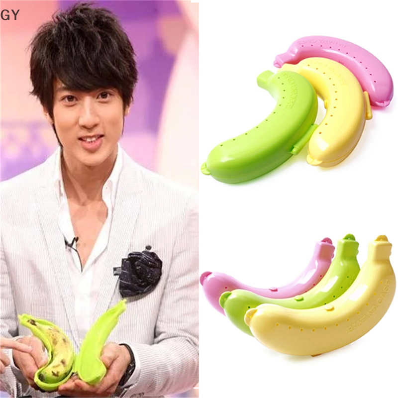 GY [Hot Sale] Cute 3 Colors Fruit Banana Protector Box Holder Case Lunch Container Storage