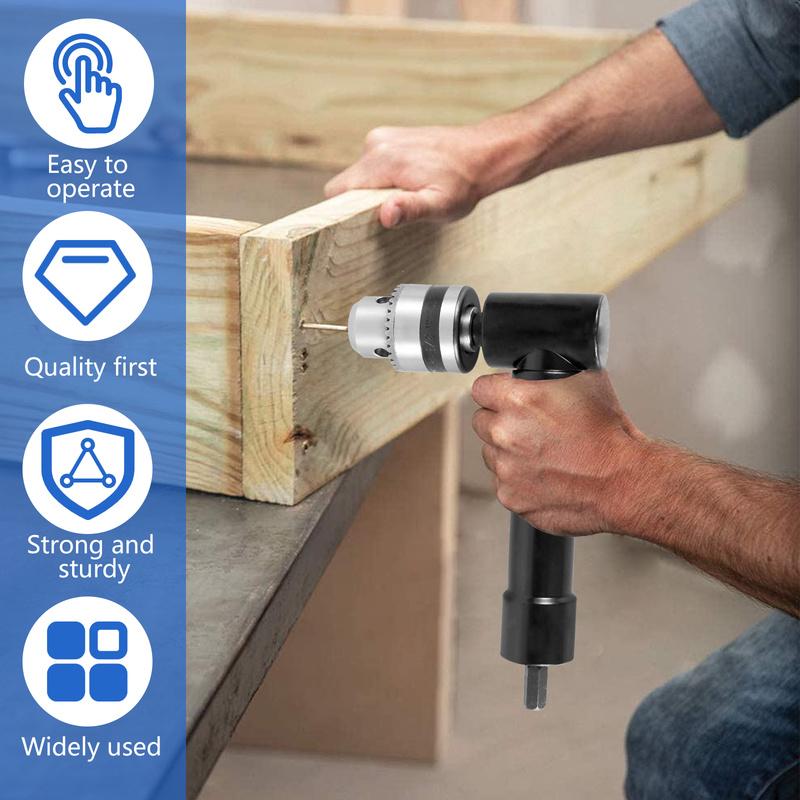 90 ° Khoan Mở rộng Chuck Máy Khoan Điện góc phải Chuck cái khoan tay Bộ chuyển đổi đính kèm 90 ° Khoan Mở rộng Chuck cho cái khoan tay