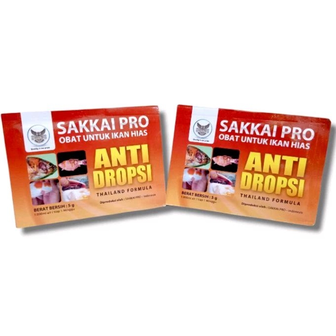 Obat ikan anti jamur bakteri SAKKAI PRO ANTI DROPSI 5GR