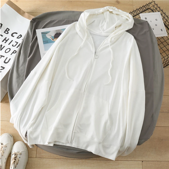 áo hoodies có mũ khoá zip nữ