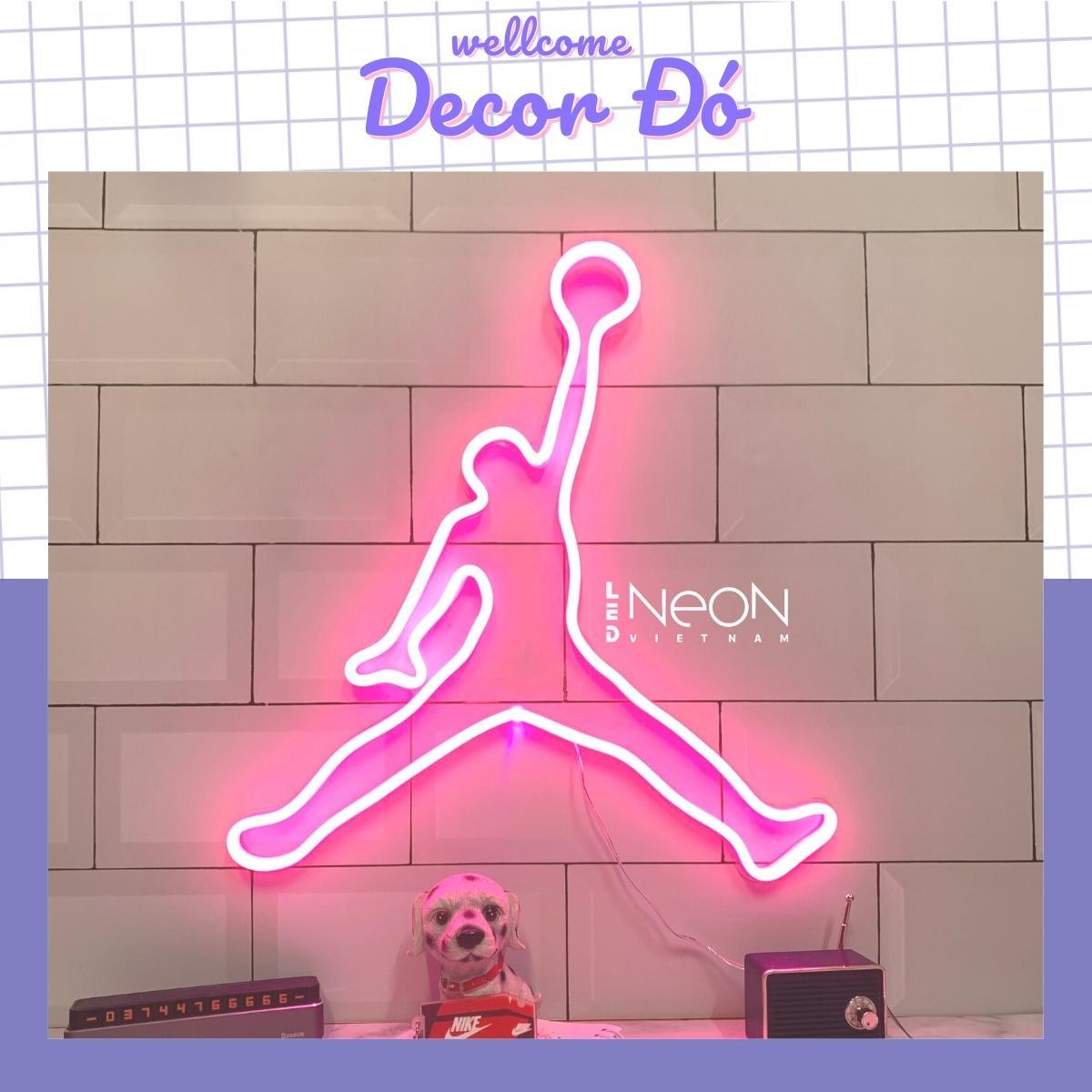 Đèn Neon , Jordan , Size 35x33cm , tặng Miếng Dán , tặng ADAPTER , tặng 1,5m Dây Điện Tàng Hình
