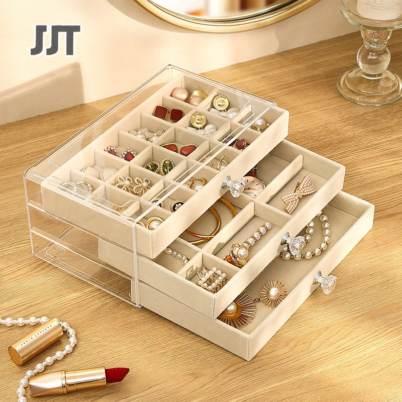 JJT [Miễn Phí Vận Chuyển]Hộp lưu trữ hộp trang sức hộp lưu trữ máy tính để bàn loại ngăn kéo hộp lưu trữ máy tính để bàn ngăn kéo bàn đa chức năng ngăn kéo hộp đựng găng tay bông tai trang sức hộp trang sức hộp trang sức lớn hộp trang sức hộp lưu trữ đồ t