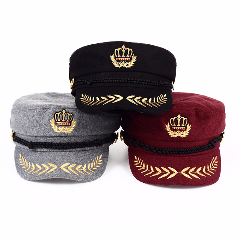 Beret Flat Cap Navy Cap Duck Tongue Cap Embroidered Hat