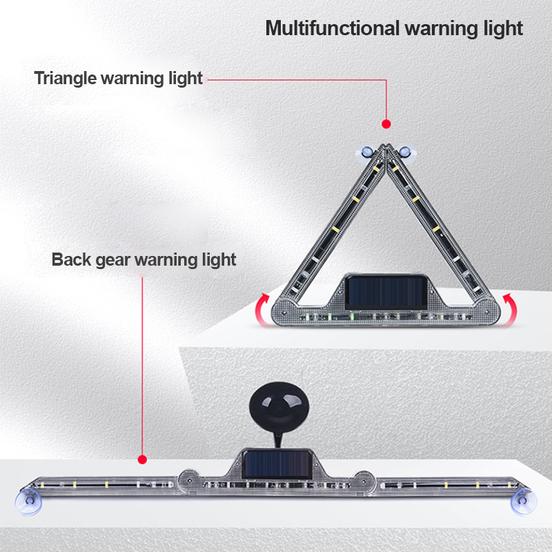 Car Warning Triangle Light Solar Multi Function Rotatable Car Road Fault Charging Flash Emergency Warning Ranger Light