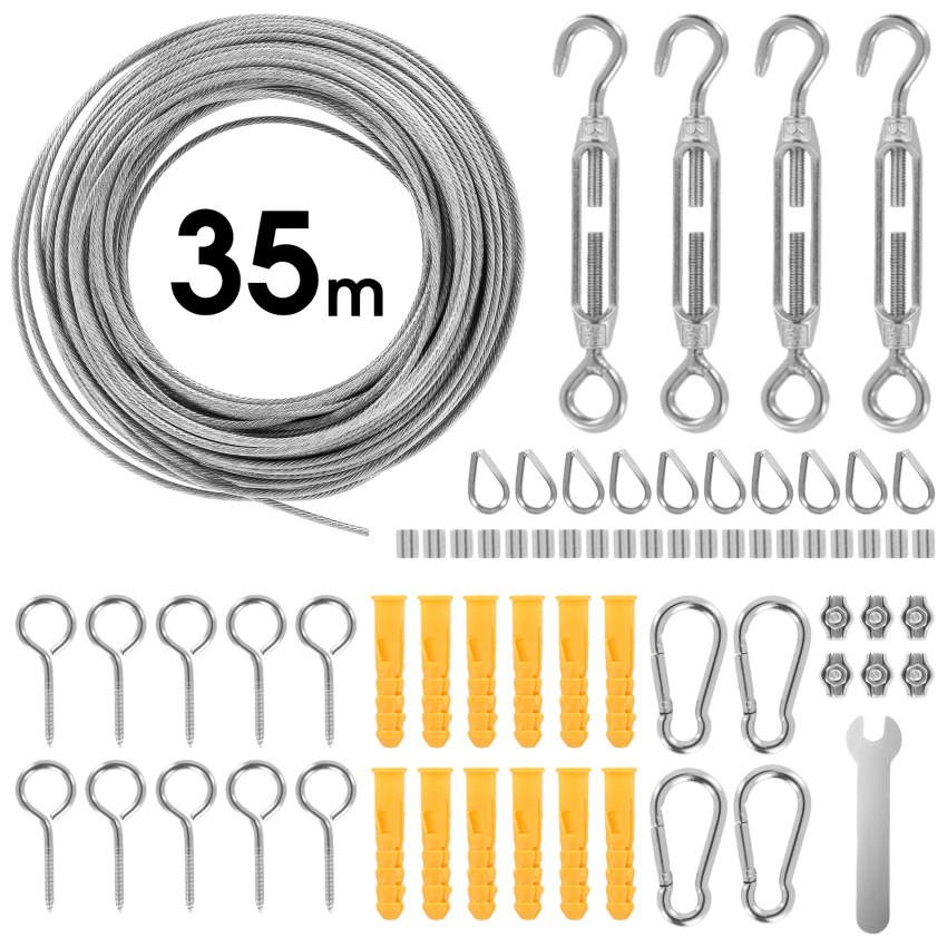 【Ready Stock】65pcs Steel Rope Kit, 35 m Stainless Steel Wire Rope