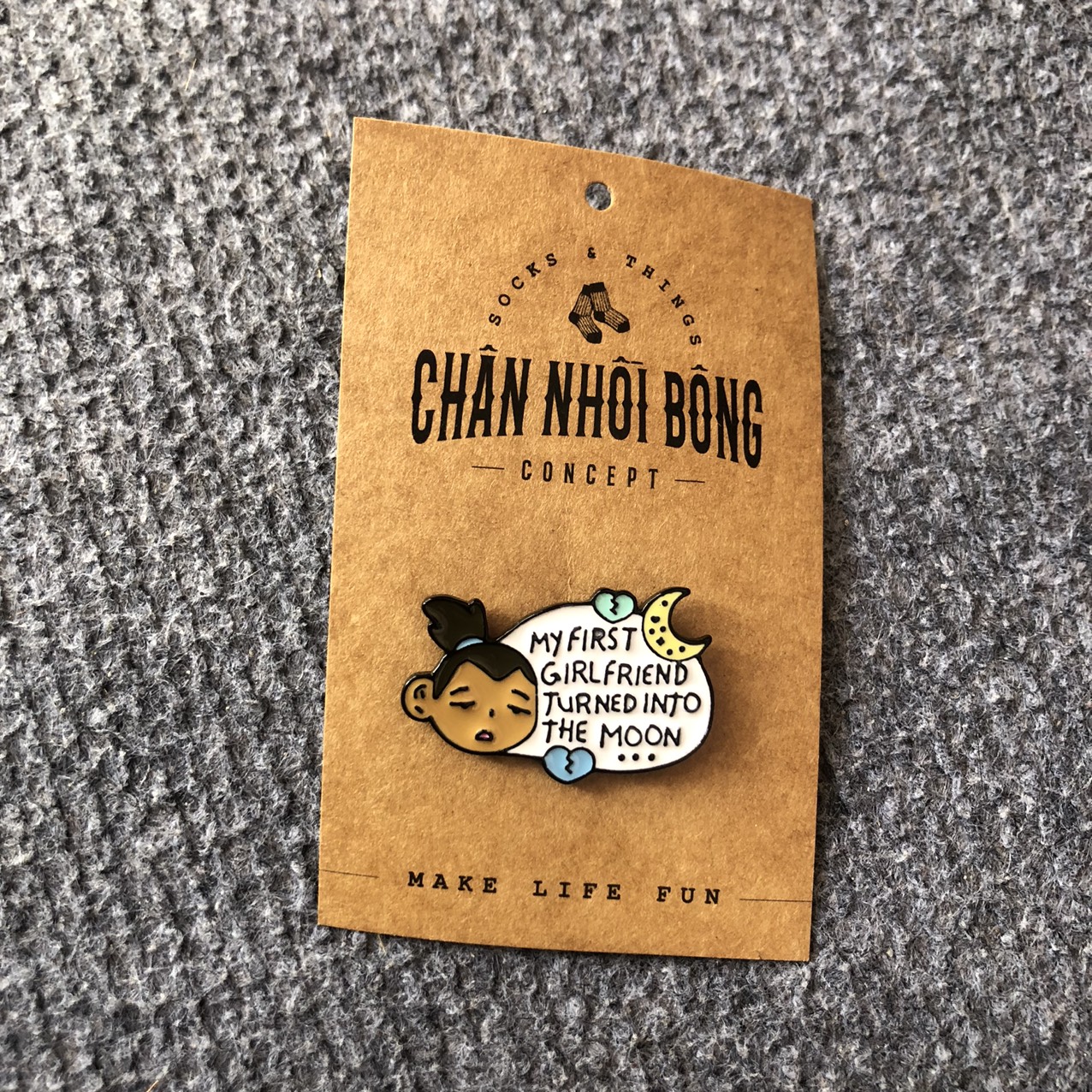 Pin cài áo kim loại, ghim cài áo, balo, nón đáng yêu, hài hước
