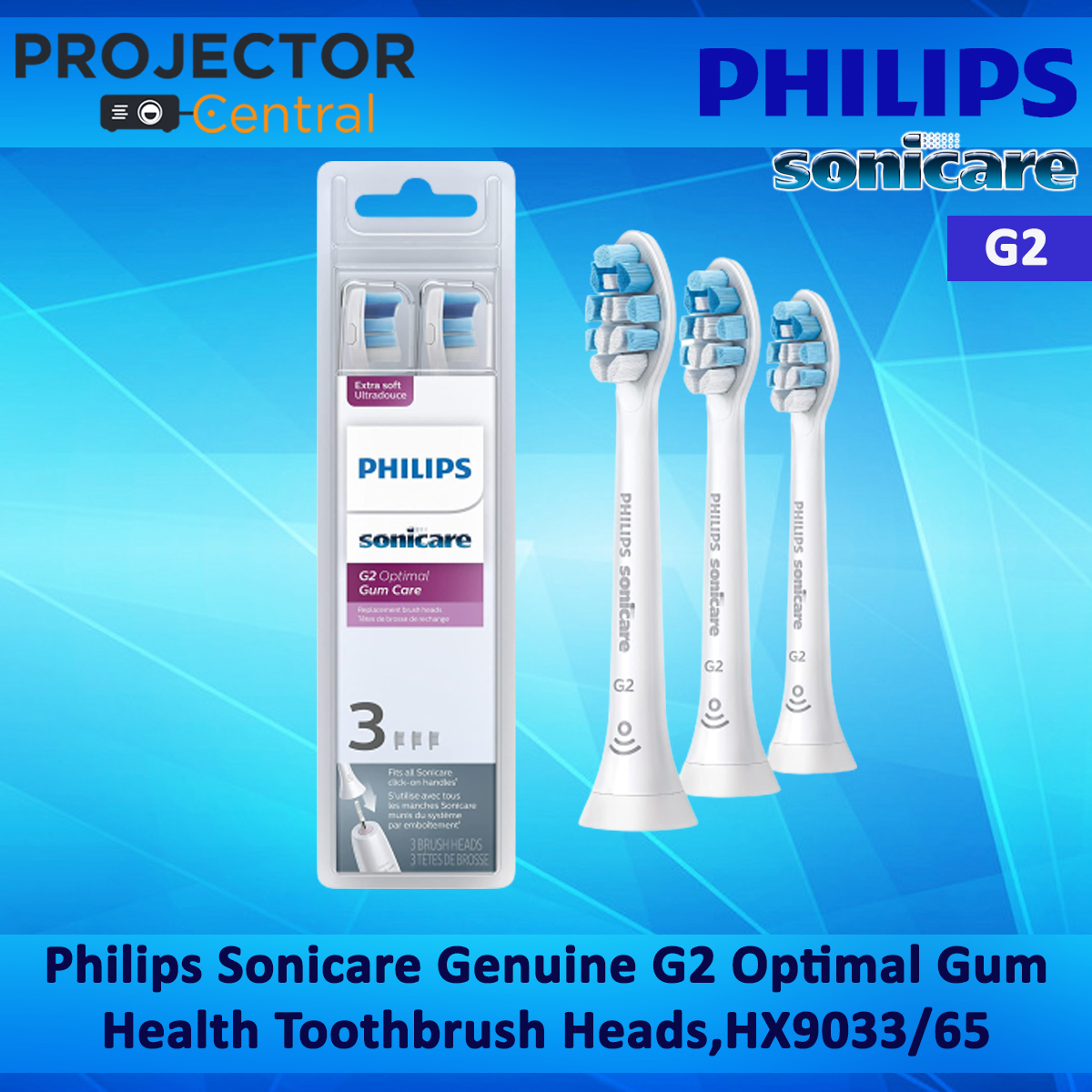 Philips Sonicare Genuine G2 Optimal Gum Health Toothbrush Heads HX9033