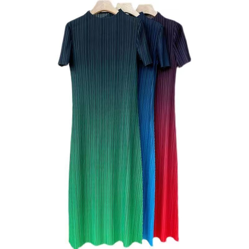 Đầm Xếp Ly Màu Gradient Cao Cấp Thời Trang Dành Cho Nữ