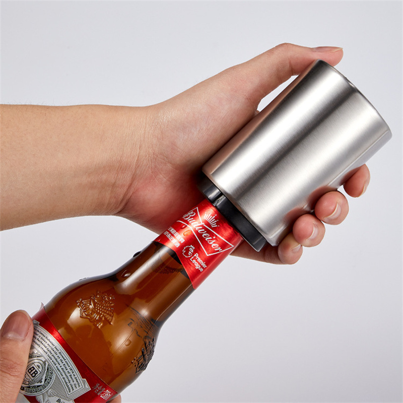 Stainless steel beer bottle opener push-type home creative automatic bottle opener bottle opener bottle opener.