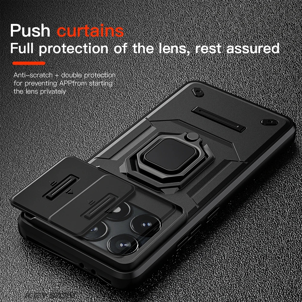 For Xiaomi Poco X6 NEO case Armor Ring Case Cover adsorb Car Holder Shockproof Camera Protection For Xiaomi Poco X6 NEO Back Cover Phone cases. 