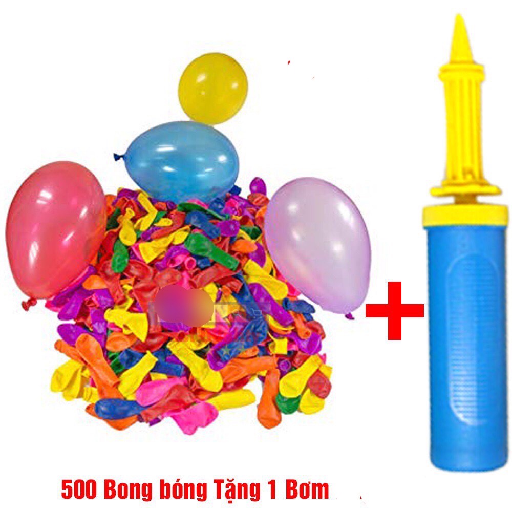 Combo 500 Bong Bóng Nước Tròn Đủ Màu Tặng Ống Bơm - Smart Baby