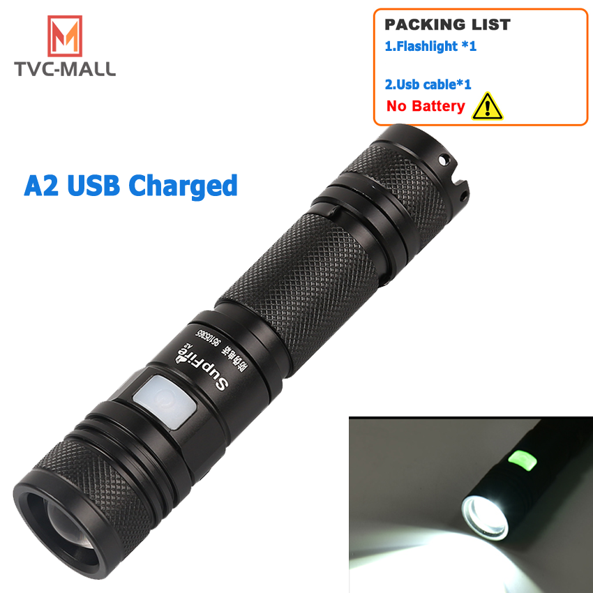 SUPFIRE XM-L2 A2 10W Đèn Pin LED Thu Phóng 5 Chế Độ T6 950LM USB Đèn Pin thumbnail