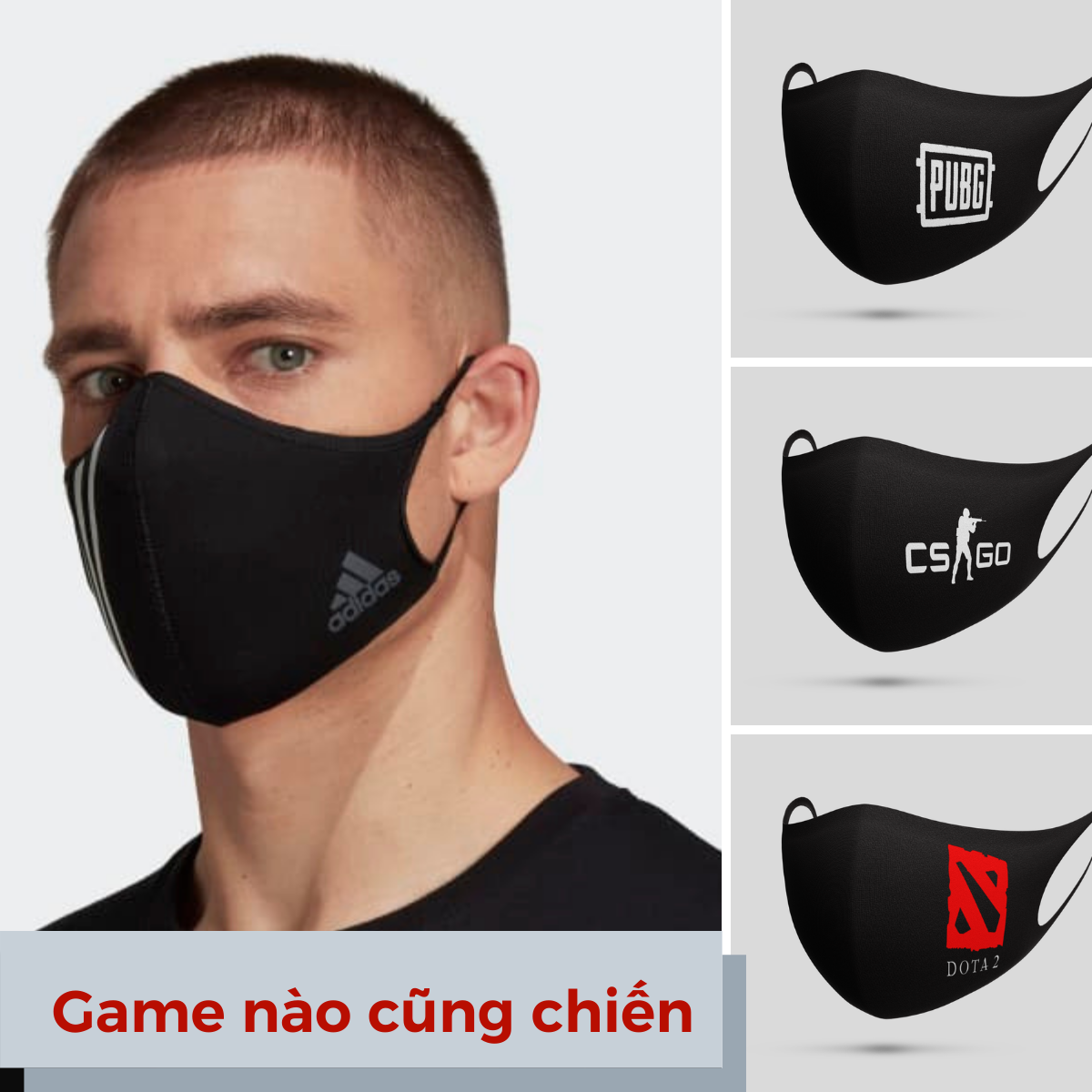 Khẩu trang vải Gaming: PUBG, CSGO, DOTA, LOL,....