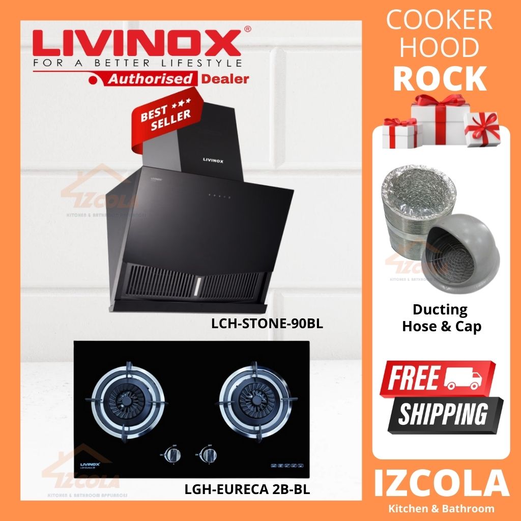 FREE SHIP LIVINOX NEW MODEL SLANTED HOOD LCHNITE90BL / LCHSTONE90SS