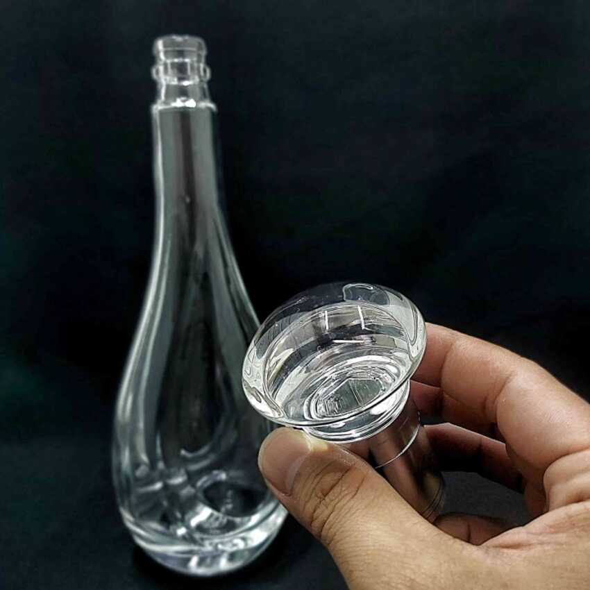 Glass bottle 500ML – WATER DROP shape – solid cap - 1 bottle (C12 pattern)