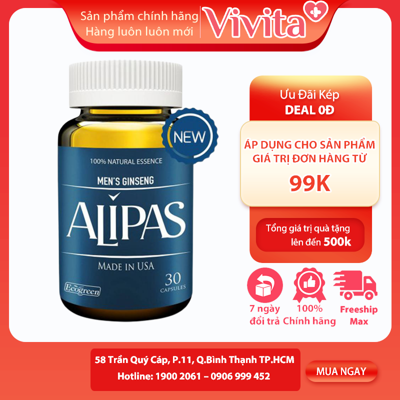 [HCM] SÂM ALIPAS PLATINUM HỘP 30 VIÊN