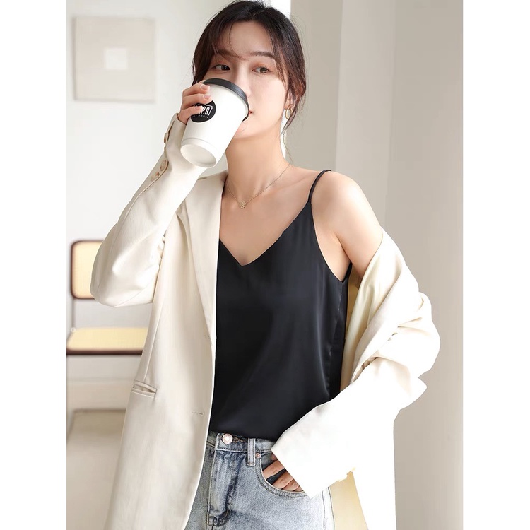 Áo hai dây đũi lụa full màu siêu hot form rộng