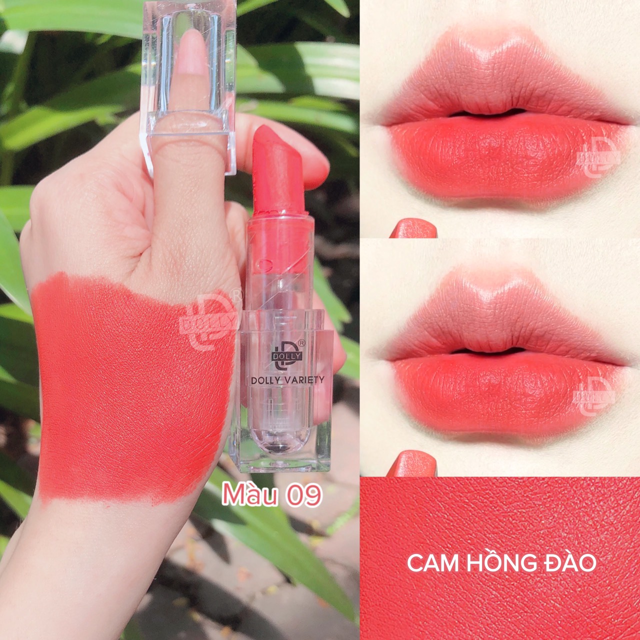 Son thỏi lì siêu mịn môi DOLLY VARIETY [Màu Cam hồng đào]