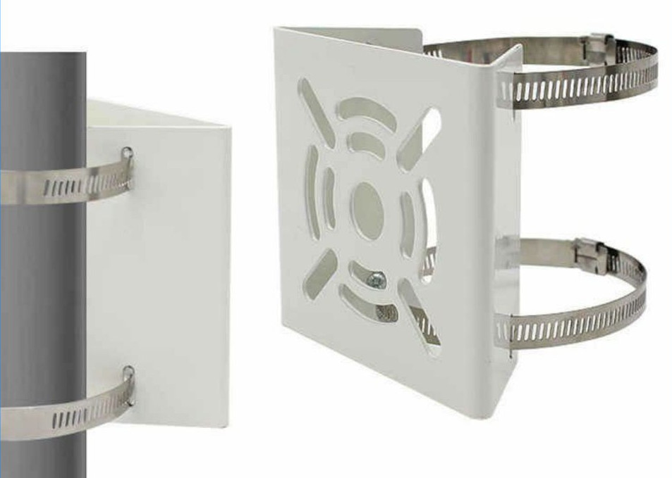 Bích chân đế camera kèm dây đai,Chân đế bắt camera lên cột 10*12cm