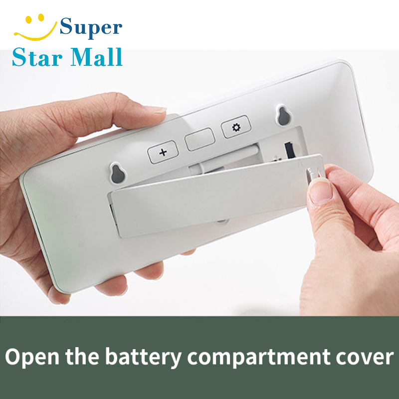 Digital Alarm Clock LCD Display Multifunctional Temperature Humidity Alarm Clock Ultra Thin Electronic Clock