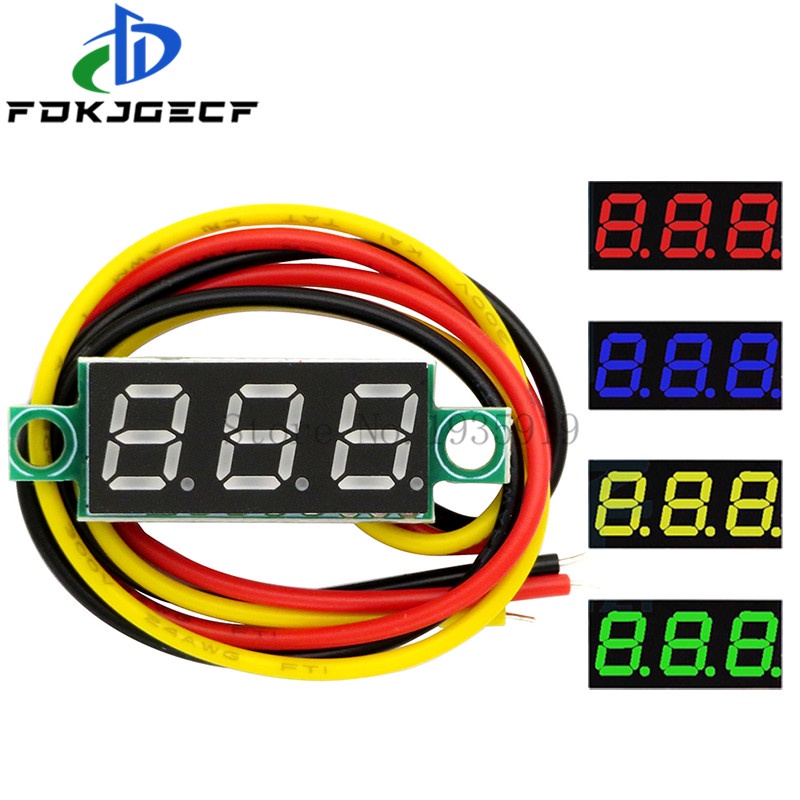 0.28 inch DC 0-100V 3-Wire Mini Đo vôn kế Vôn kế Màn hình LED Bảng điều khiển kỹ thuật số vôn kế đồng hồ dò công cụ GIÁM SÁT MẠCH tích hợp