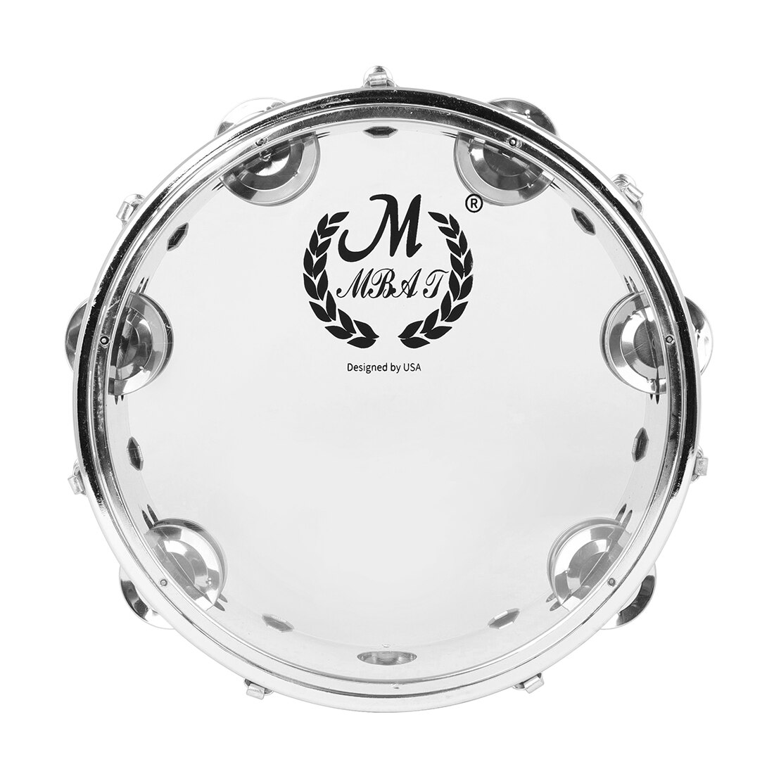 1Pcs M MBAT 8-Inch 10-Inch Double Row Blue Handbell Self Tuning Transparent Tambourine Orff Percussion Instrument