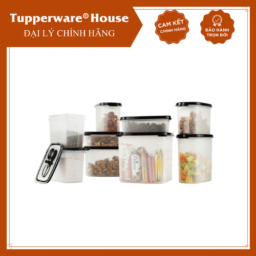 Bộ hộp kệ bếp Tupperware Modular Mate Black Kitchen Set 9