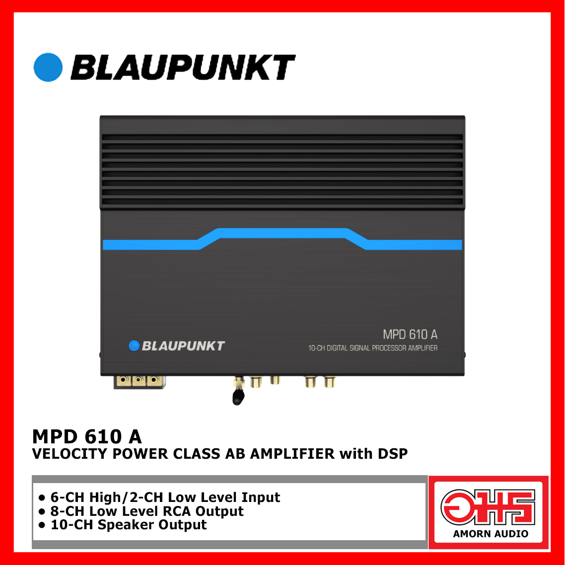 BLAUPUNKT MPD 610 A 6CH High/2CH Low Level Input 8CH Low Level