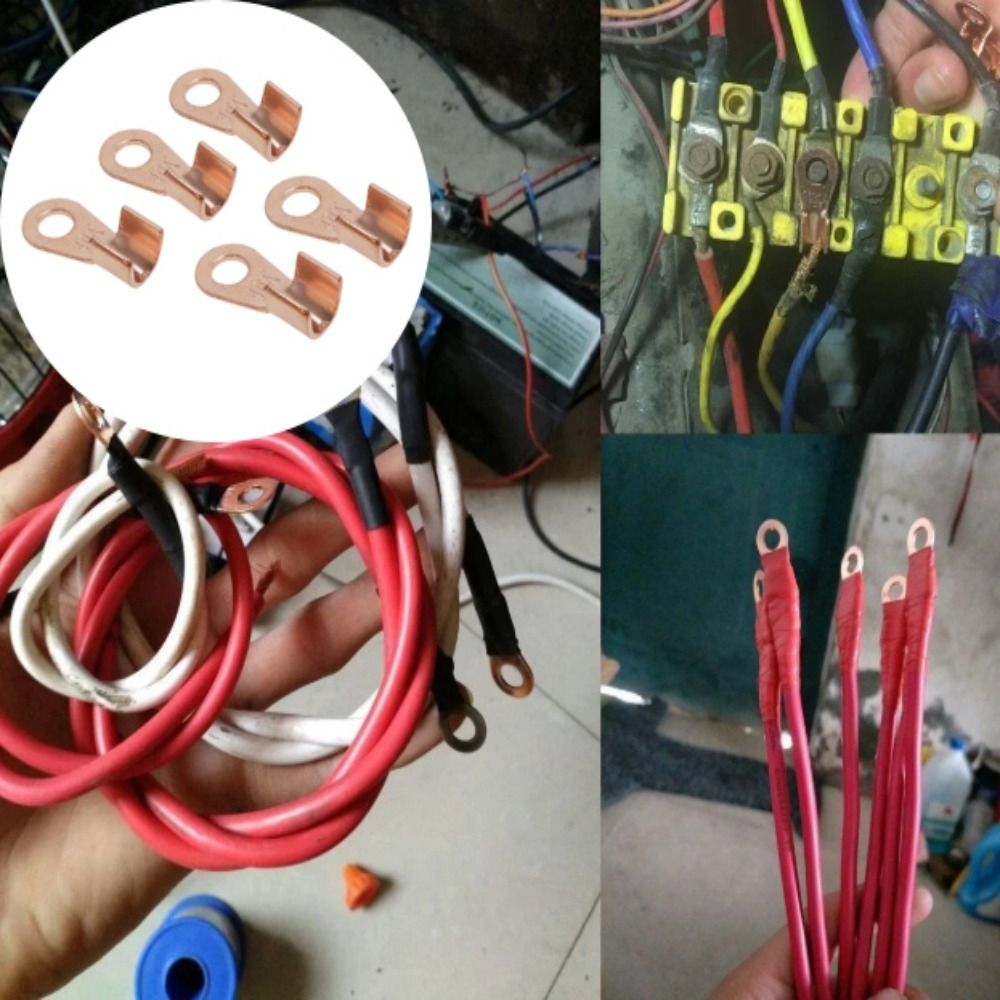 Connector OT Type Wire Terminal Red Bare Nose Lugs Crimp Terminals ...