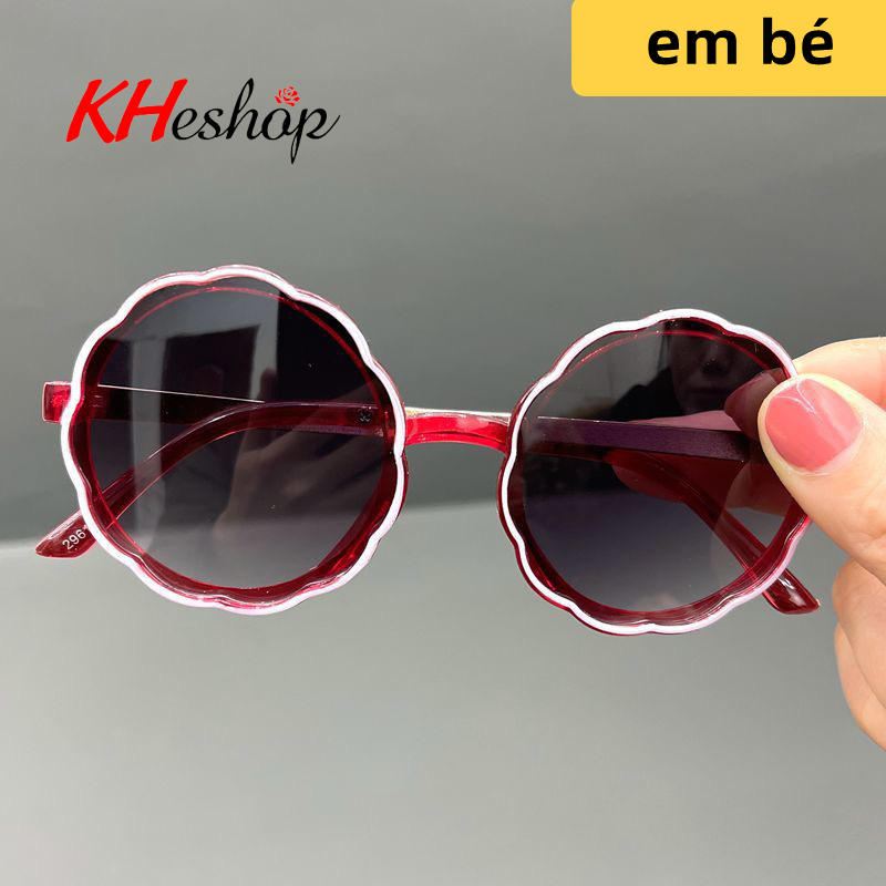 Kính râm hình hoa tròn dễ thương cho bé, tròng kính có màu chống tác hại của tia cực tím, chống nắng hiệu quả, nhiều màu  phù hợp ngày hè mã Y2961 - kheshop