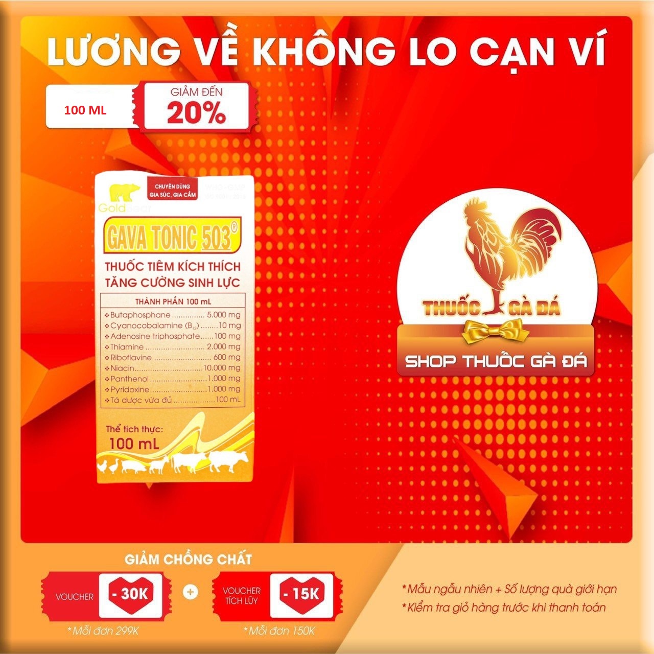 GAVATONIC 503 dinh dưỡng cho gà đá