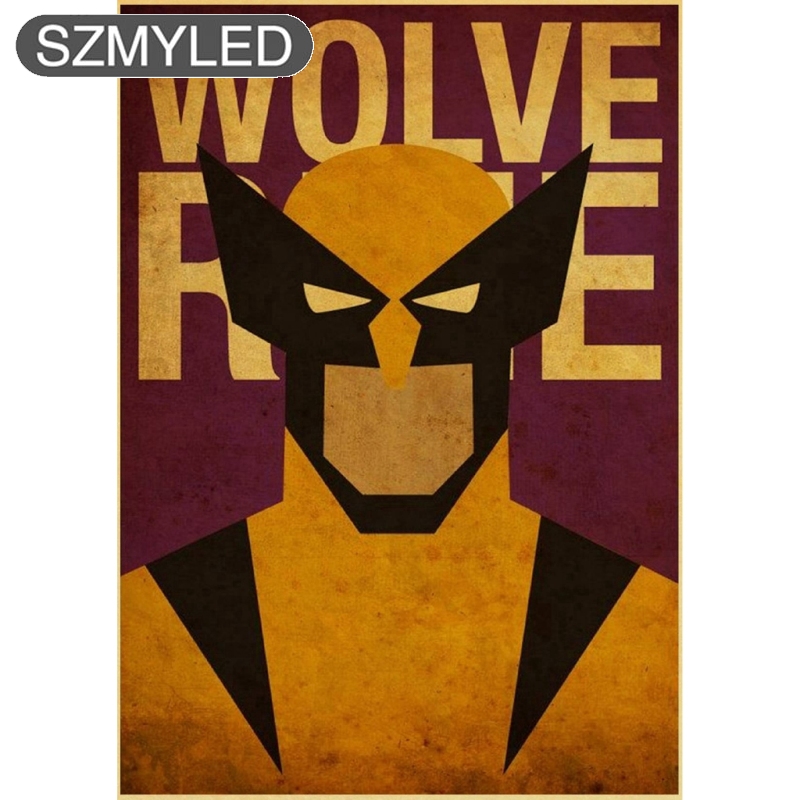 Marvel Minimal Super Heroes Vintage Posters For Home Decor kraft Paper high quality poster wall sticker
