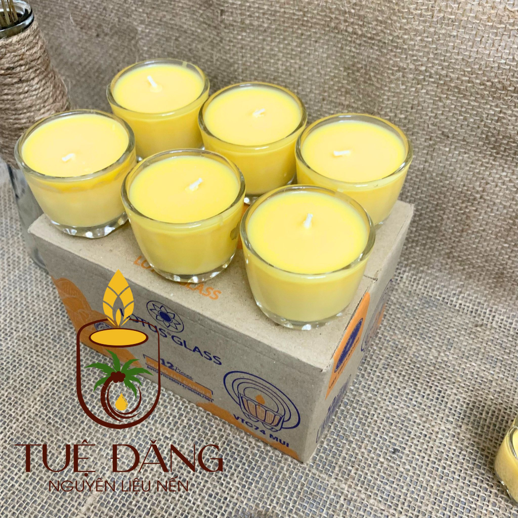 Hộp 12 ly thủy tinh múi làm nến bơ, nến thờ cúng