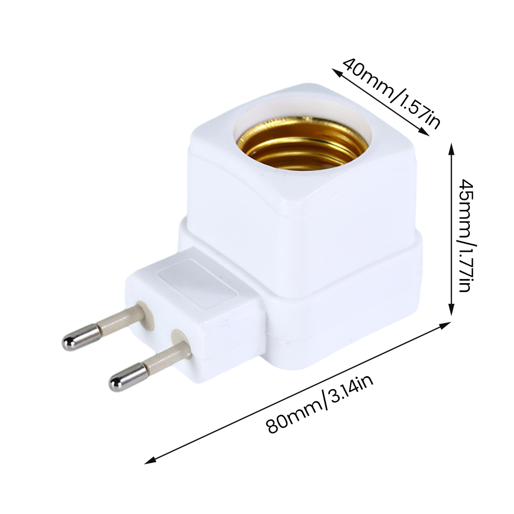 Dipprun 1 pcs e27 led light lamp bulbs socket base holder eu plug adapter on/off switch white