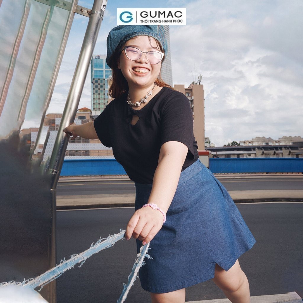 [25 - 29.4 |Voucher 8-12%] Áo thun nữ bigsize cổ xoắn thời trang GUMAC ATD10037