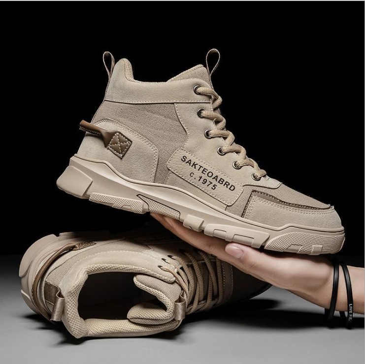Giày nam cao cổ SUP kiểu dáng mạnh mẽ cá tính phong cách bụi bặm có đai điểm nhấn nổi bật