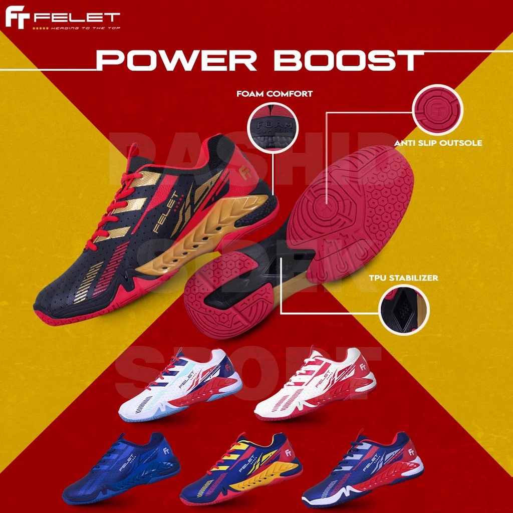✫Felet POWER BOOST Kasut Badminton Shoes Badminton Kasut