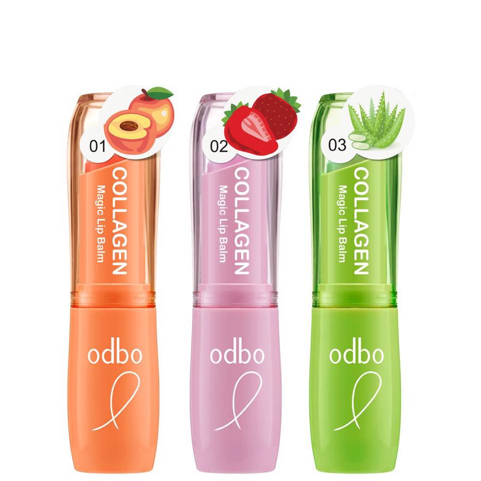 Son gió dưỡng môi căng mọng Odbo Collagen Magic Lip Balm Thái Lan