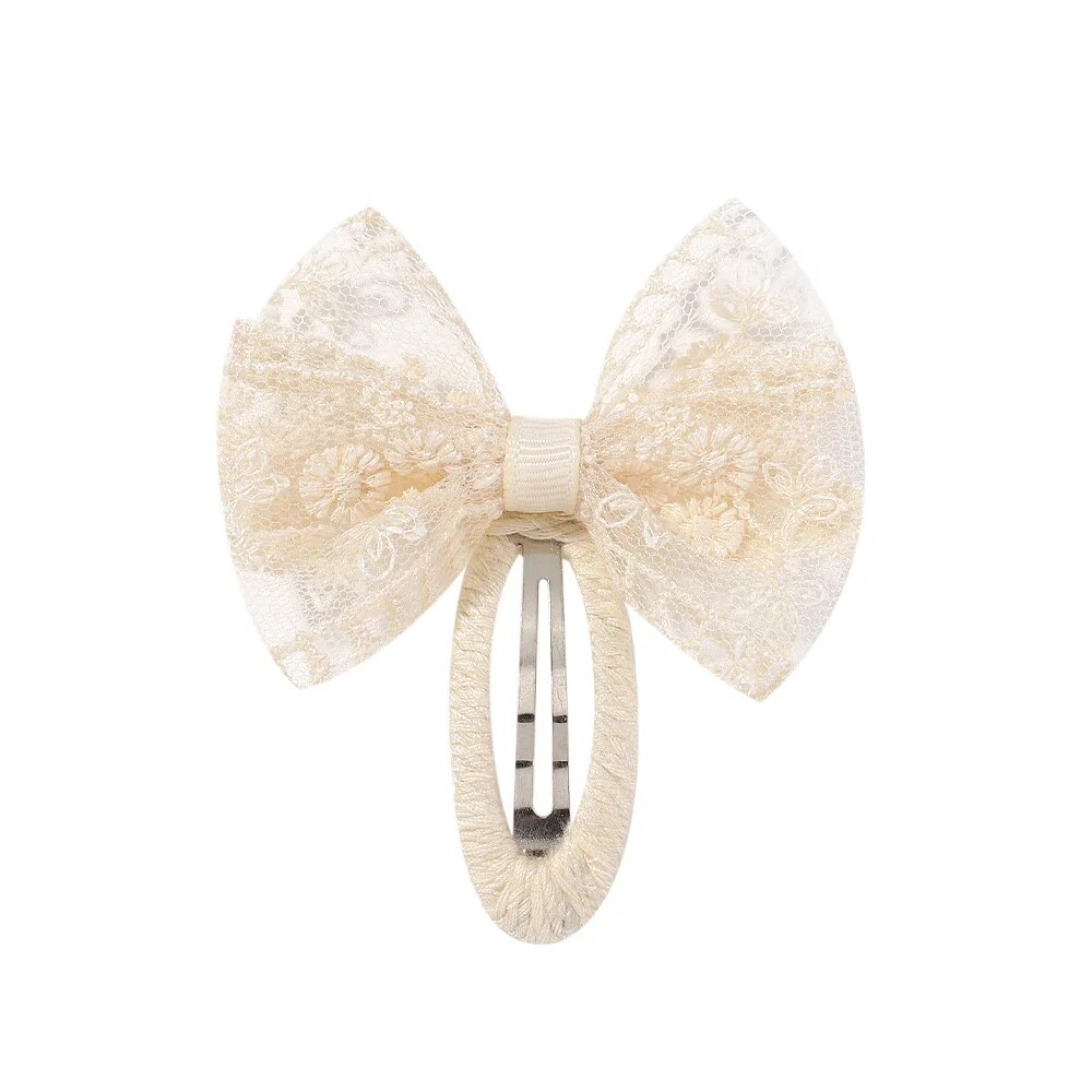 2 PCS/1 Pair of New Sweet Hair Accessories Hairpins Cute Girls Gift Cloth Hairpins Headdress Lace Lolita Bow Hairpins