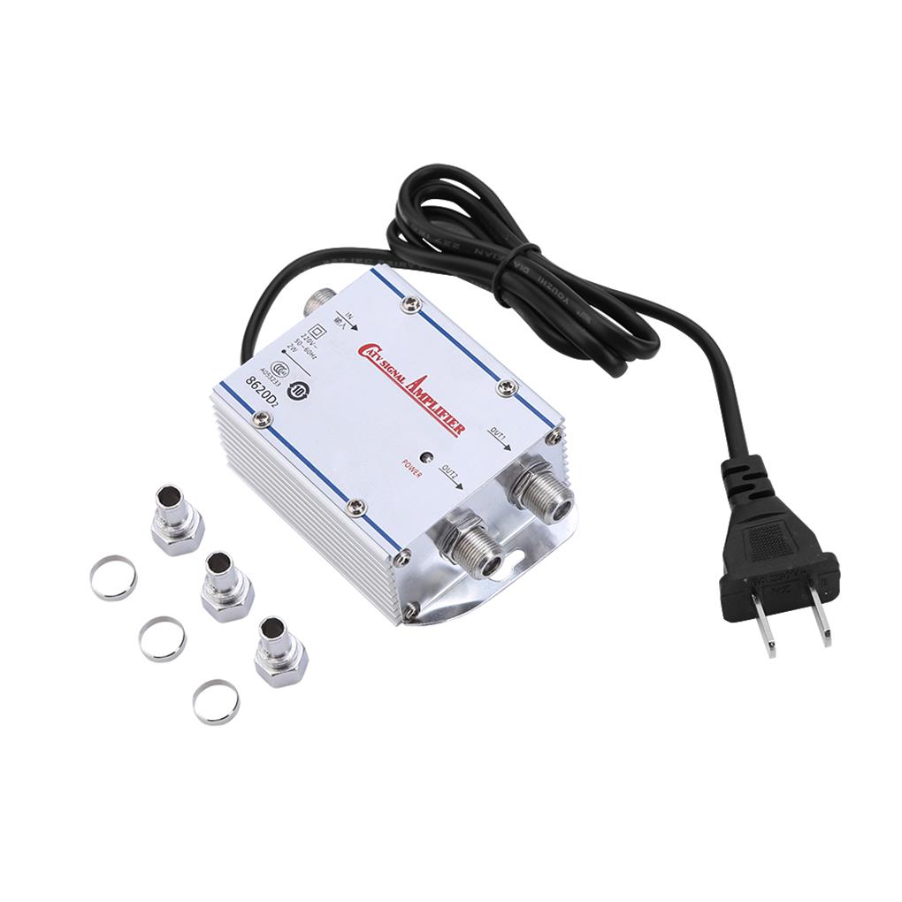 Standard AC 220V 2-Way CATV Signal Amplifier Video Assistor Splitter.