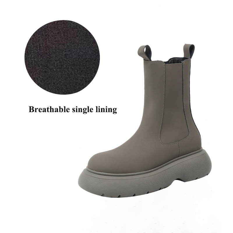 AOKANG British style Martin boots women's new style comfortable thick-soled women's short boots solid color simple all-match women's boots