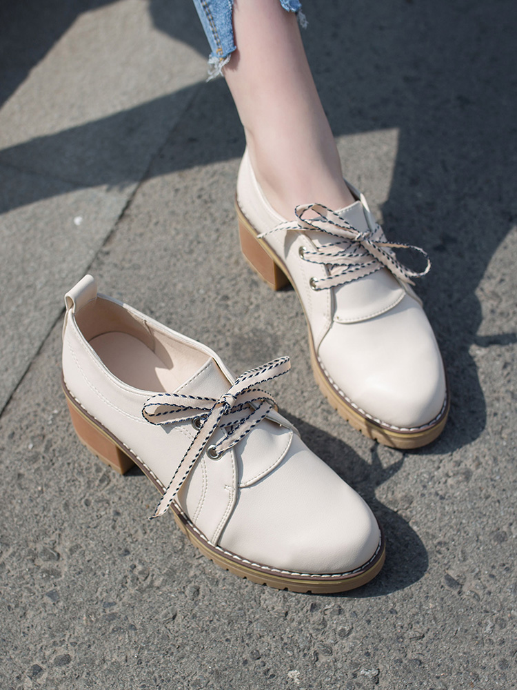 Giày Da Nữ Giày Oxford Cao Gót 5P ULZZANG
